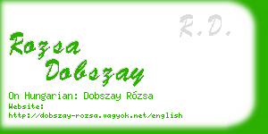 rozsa dobszay business card